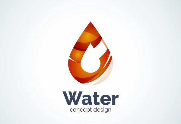 İş şirket su damla logo kalıp, koruma çevre doğa kavramı — Stok Vektör