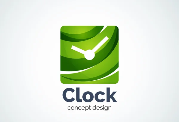 Plantilla de logotipo de reloj, concepto de negocio de gestión de tiempo — Vector de stock