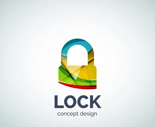 Icono de marca de negocio de logotipo de bloqueo, creado con elementos superpuestos de color — Vector de stock