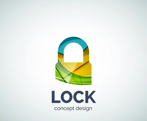 Icono de marca de negocio de logotipo de bloqueo, creado con elementos superpuestos de color — Vector de stock