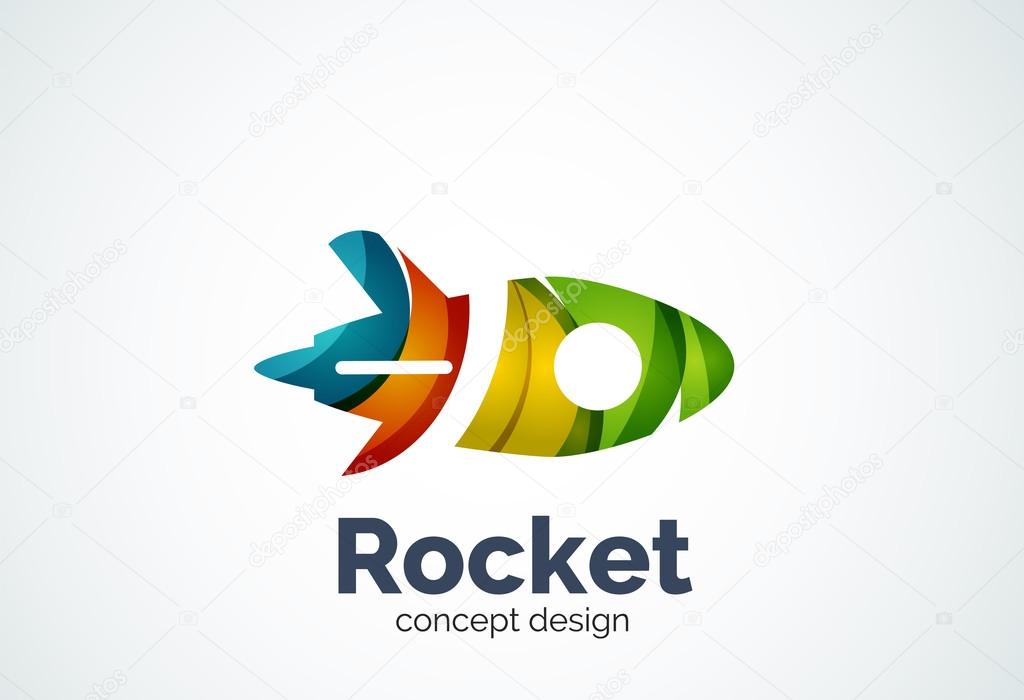 Rocket logo, abstract elegant business icon