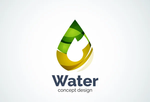 Empresa de negócios abstrata modelo de logotipo gota de água, conceito de natureza ambiental de conservação — Vetor de Stock