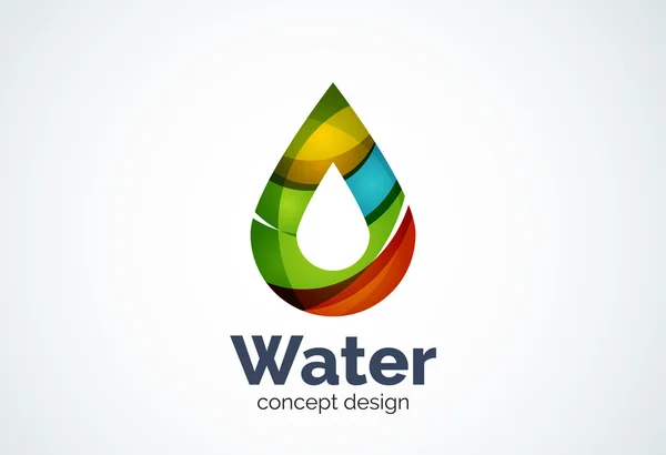 Abstracte business bedrijf waterdruppel logo sjabloon, behoud milieu natuur concept — Stockvector