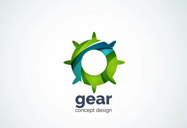 Gear logo template, hi-tech digital technology working and engineering concept — Stock Vector