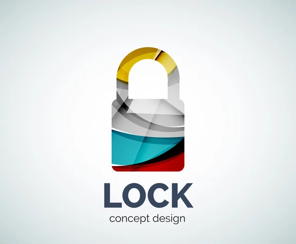 Lock Logo Business Branding Icon, erstellt mit farblich überlappenden Elementen — Stockvektor