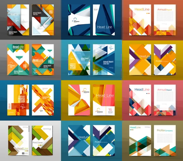 Série de brochures A4 sur le rapport annuel — Image vectorielle