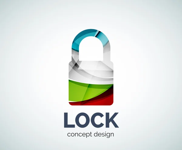 Låsa logotyp business branding ikon, skapad med färg överlappande delar — Stock vektor
