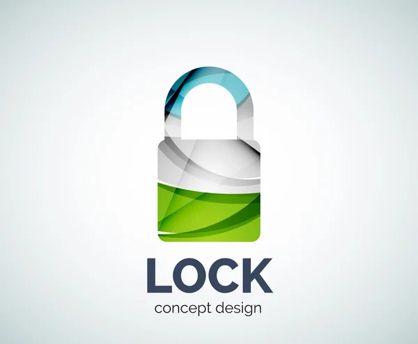 Lock Logo Business Branding Icon, erstellt mit farblich überlappenden Elementen — Stockvektor