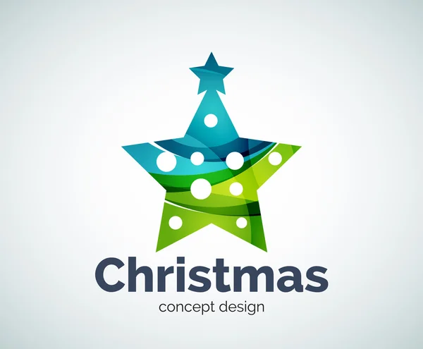 Vektor vánoční nebo novoroční dekorace hvězda logo šablona — Stockový vektor