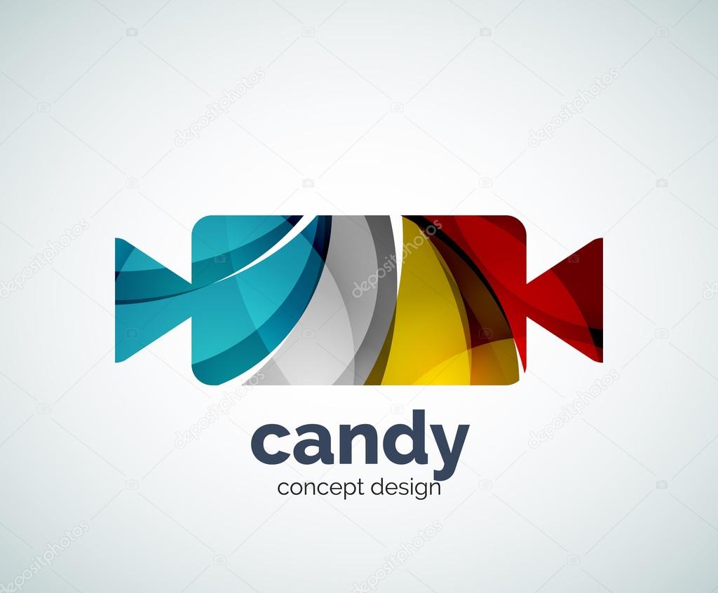Vector candy logo template, abstract business icon