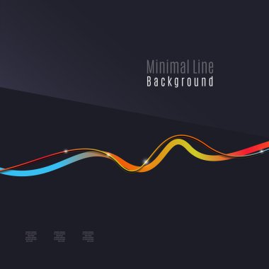 Arka plan. Dalgalı renkli girdap çizgi koyu zemin üzerinde