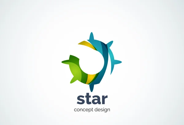 Plantilla de logotipo de Sun, concepto de estrella brillante — Vector de stock