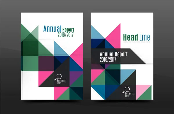 Colorful geometry design annual report a4 cover brochure template layout, magazine, flyer or leaflet booklet — Stock Vector