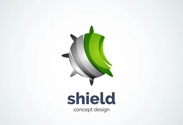 Pyöreä kilpi logo malli, turvallisuus tai turvallinen konsepti — vektorikuva