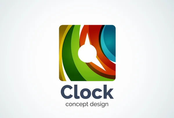 Plantilla de logotipo de reloj, concepto de negocio de gestión de tiempo — Vector de stock