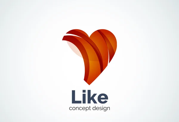 Love heart logo template — Stock Vector