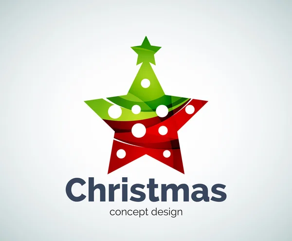 Vector Christmas snowflake logo template — Stock Vector