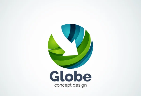 Globo con plantilla de logotipo de flecha — Vector de stock