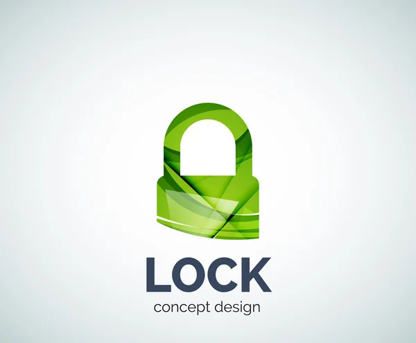 Vergrendelen van logo business branding pictogram, gemaakt met overlappende elementen kleur — Stockvector