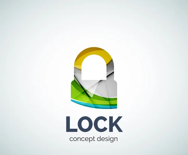 Lock Logo Business Branding Icon, erstellt mit farblich überlappenden Elementen — Stockvektor