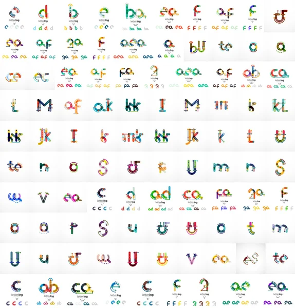 Mega ensemble de 100 logos de lettre vectorielle — Image vectorielle