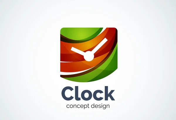 Plantilla de logotipo de reloj, concepto de negocio de gestión de tiempo — Vector de stock