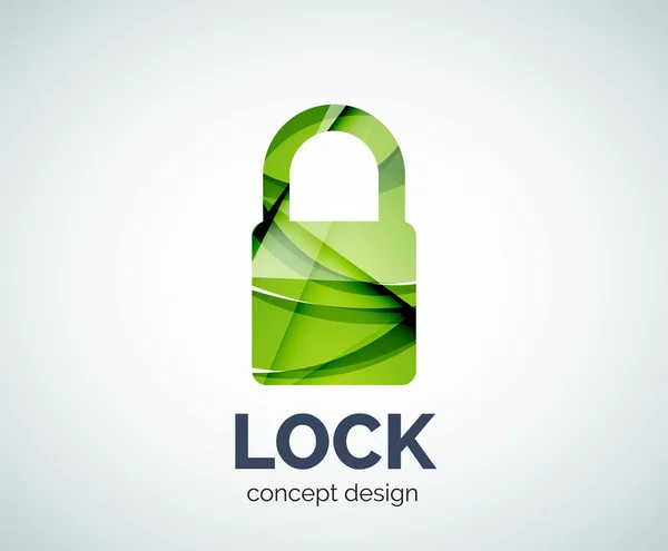 Lock logo business branding icon, created with color overlapping elements — Stock Vector