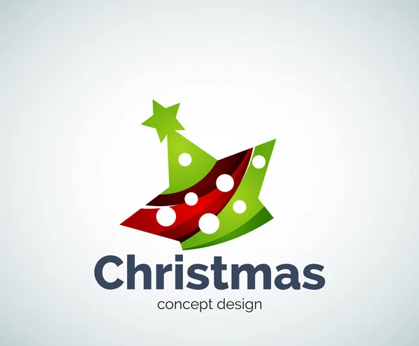 Vector de Navidad o Año Nuevo estrella decoración logo plantilla — Vector de stock