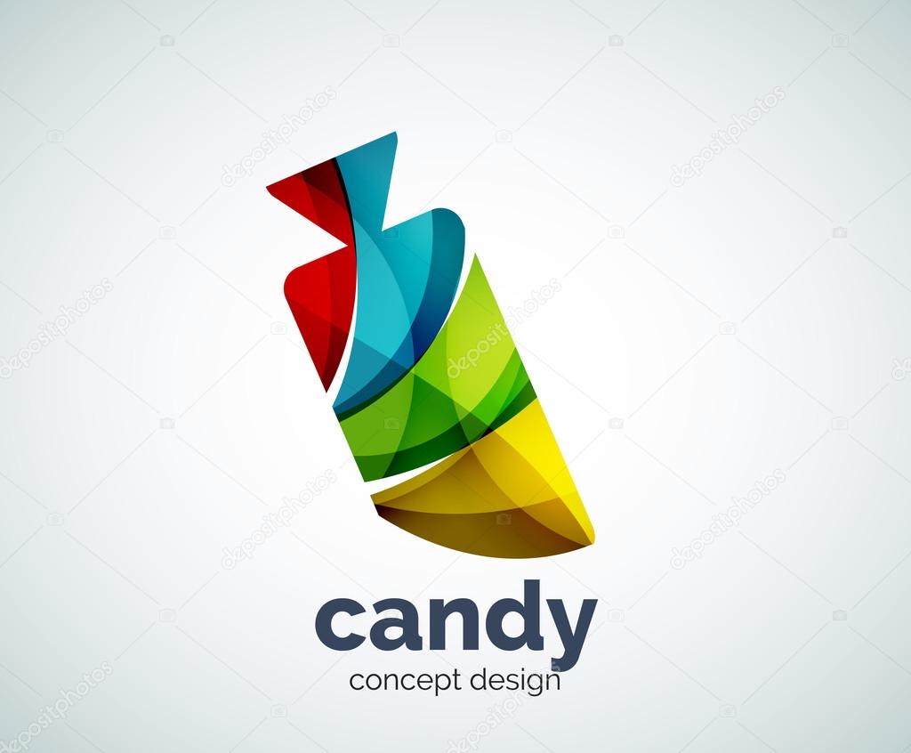 Vector candy logo template, abstract business icon