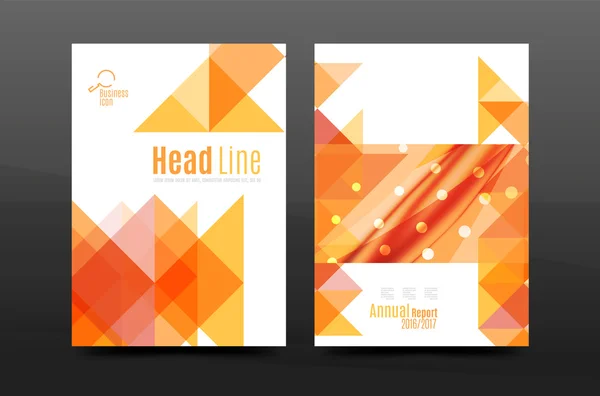 Diseño de geometría colorida informe anual a4 cubierta diseño de plantilla de folleto, revista, folleto o folleto — Vector de stock