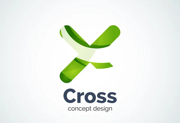 X plantilla de logotipo cruzado, rotado plus, concepto médico o carta — Archivo Imágenes Vectoriales