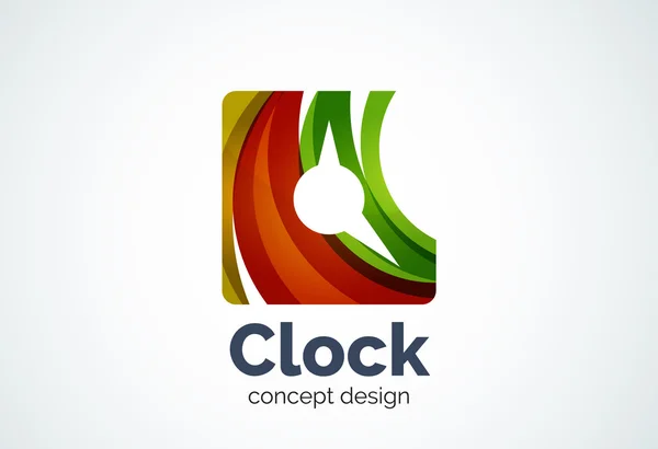 Modèle de logo d'horloge, concept d'entreprise de gestion du temps — Image vectorielle