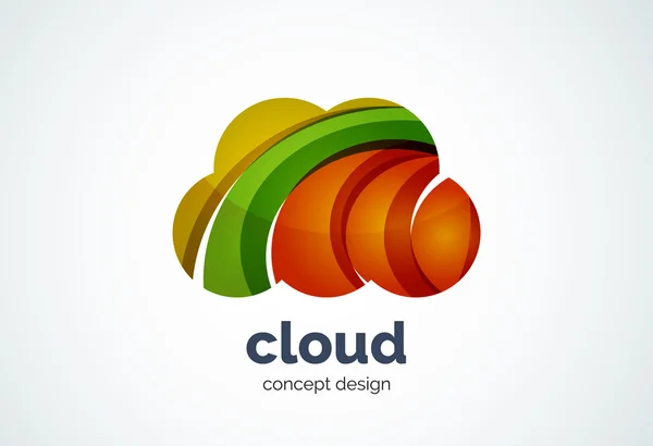 Plantilla de logotipo en la nube, almacenamiento en disco duro remoto o concepto meteorológico — Vector de stock