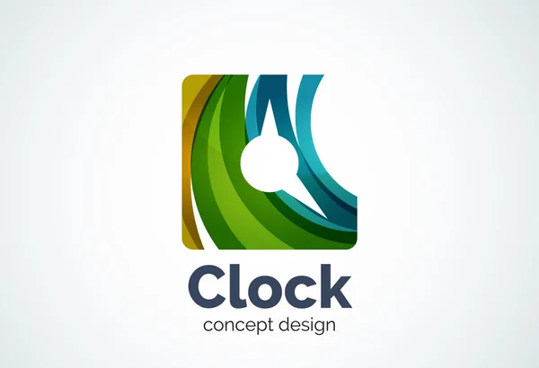 Plantilla de logotipo de reloj, concepto de negocio de gestión de tiempo — Vector de stock