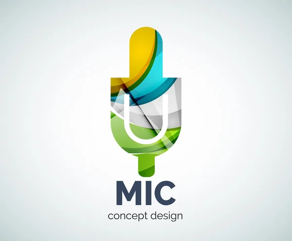 Піктограма брендингу бізнес логотипу мікрофона — стоковий вектор