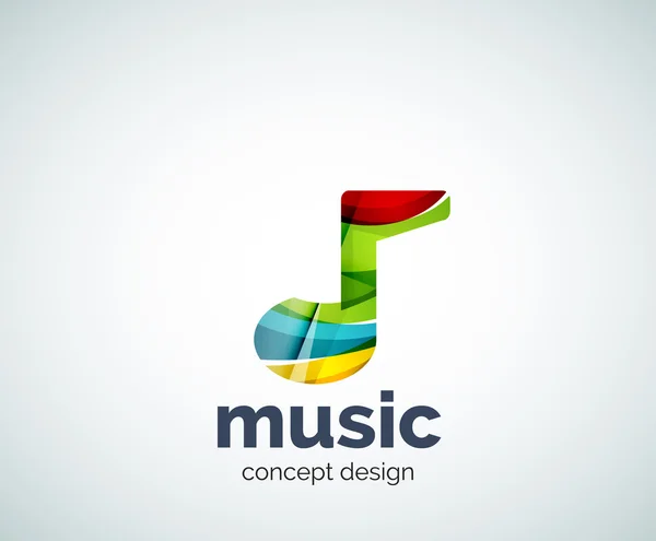 音楽メモのロゴのテンプレート — ストックベクタ