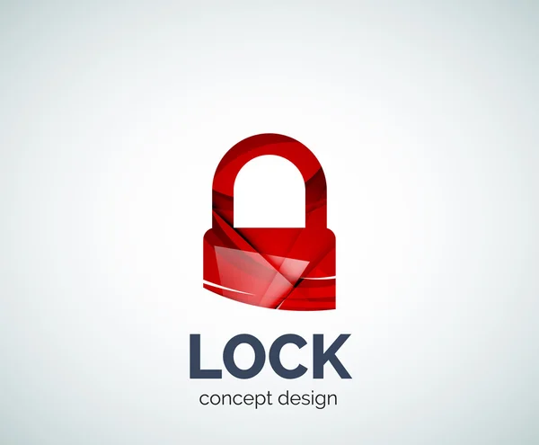 Vergrendelen van logo business branding pictogram, gemaakt met overlappende elementen kleur — Stockvector
