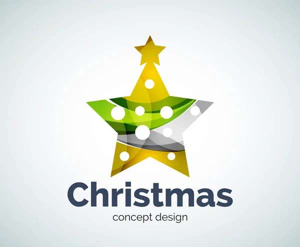 Vektor vánoční nebo novoroční dekorace hvězda logo šablona — Stockový vektor