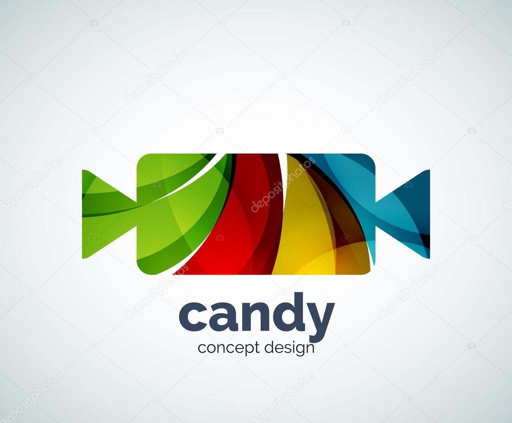 Vector candy logo template, abstract business icon