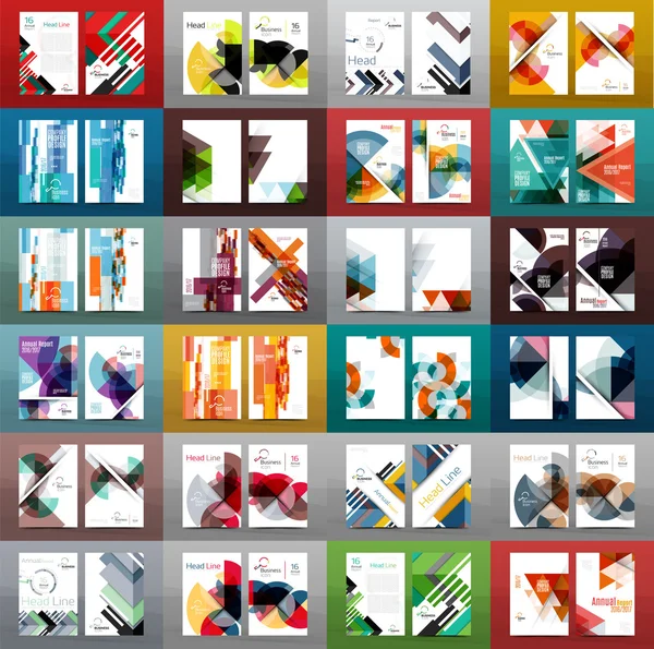 Mega collection of business annual report covers, A4 size — Stock Vector