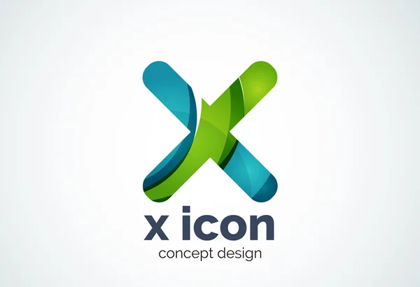 X logo şablonu, döndürülmüş artı, tıbbi çapraz veya mektup kavramı — Stok Vektör