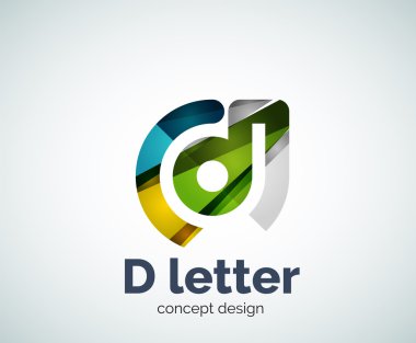 Vektör D mektup kavramı logo şablonu