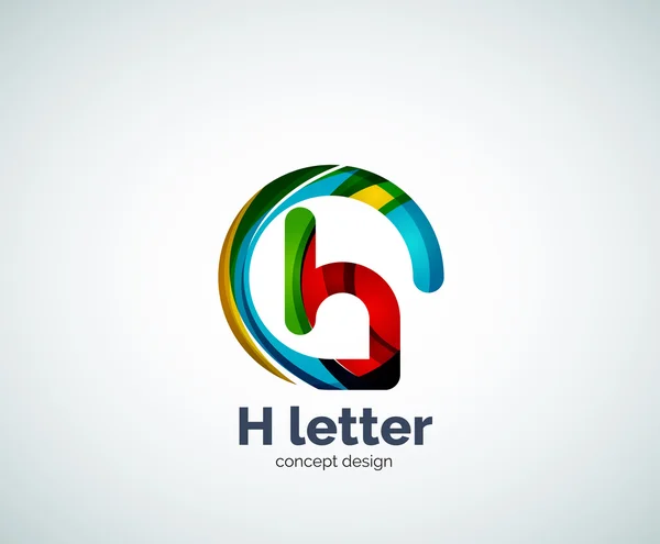 Soyut H geometrik mektup logo şablonu — Stok Vektör