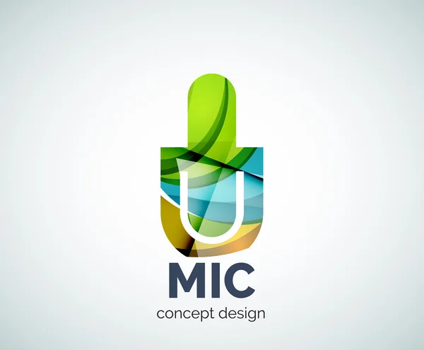 Logo du microphone icône de marque d'entreprise — Image vectorielle