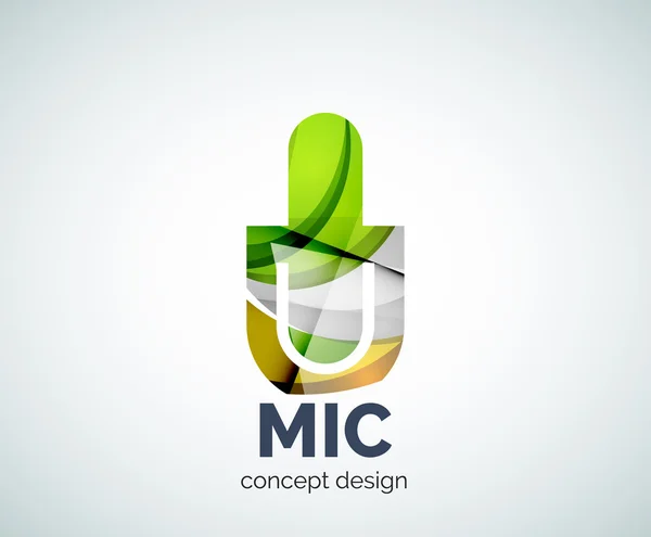 Vlastní ikona mikrofonu logo firmy — Stockový vektor
