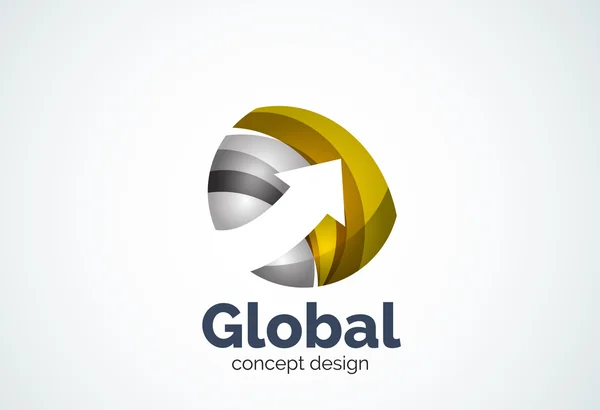 Globe avec modèle de logo flèche — Image vectorielle