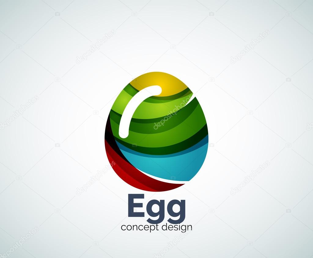 Vector egg logo template, abstract business icon