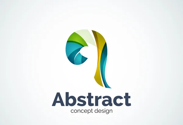 Abstract swirl logo template, smooth elegant shape concept — Stock Vector