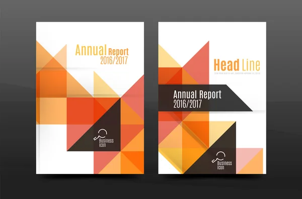 Renkli geometri tasarım yıllık raporu a4 kapak broşür şablonu düzeni, dergi, el ilanı ya da broşür kitapçık — Stok Vektör