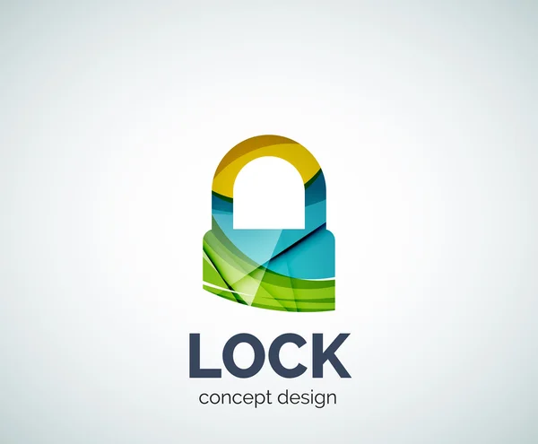 Lock Logo Business Branding Icon, erstellt mit farblich überlappenden Elementen — Stockvektor